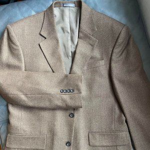Oscar de la Renta Brown Wool Suit Jacket - Men's Size 42R
